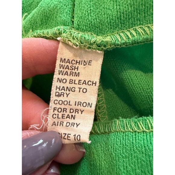 Vintage 70s Polyester High Waisted Wide Leg Pants Grass Green - Picture 4 of 4